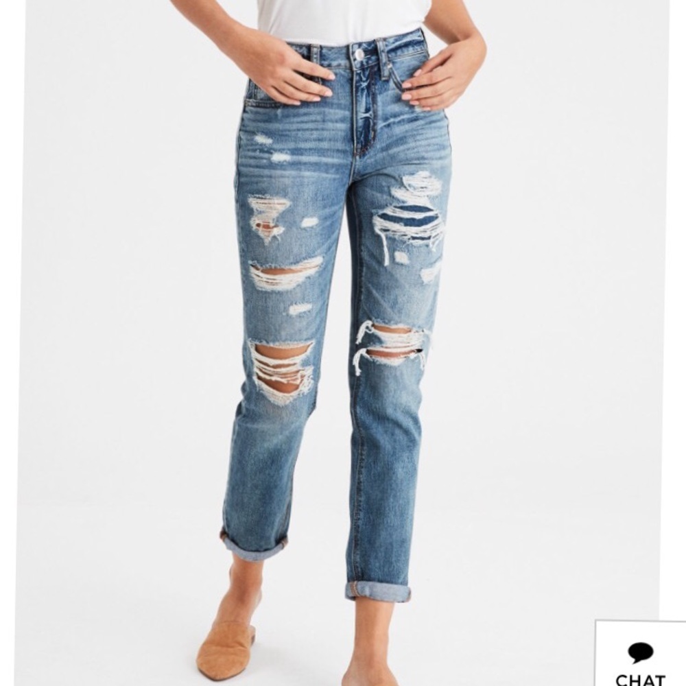 American eagle jeans tom girl distressed